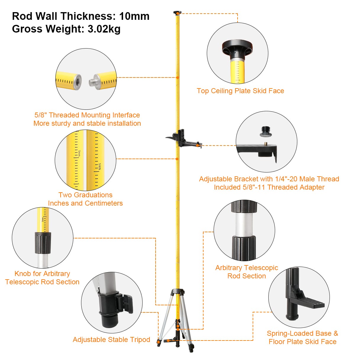 Huepar Tripod 3.6m LP36 - Image 4