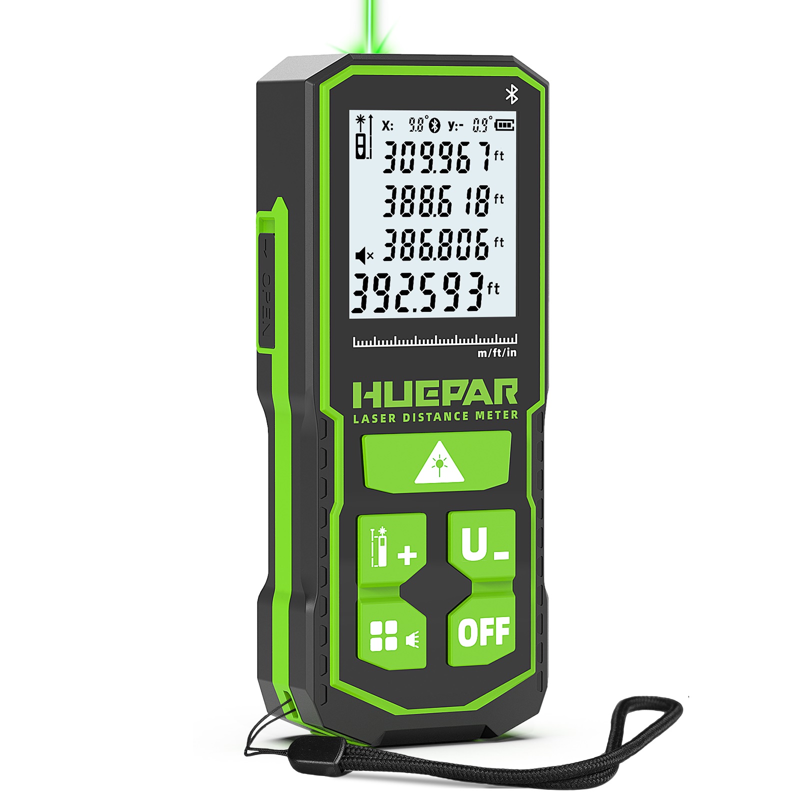 HUEPAR Digital Laser Distance Measure featuring Bluetooth App Control S120G BT