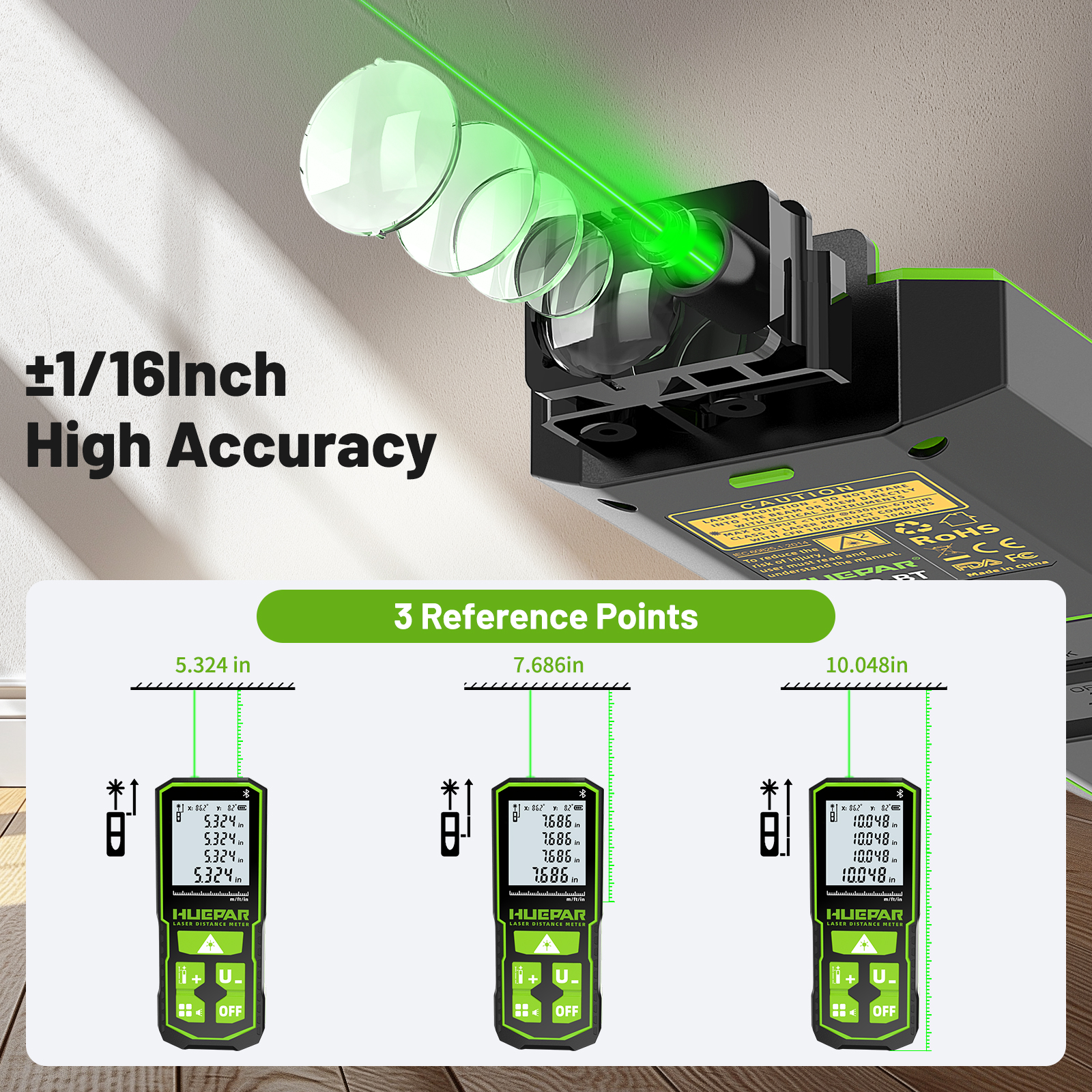 HUEPAR Digital Laser Distance Measure featuring Bluetooth App Control S120G BT - Image 11