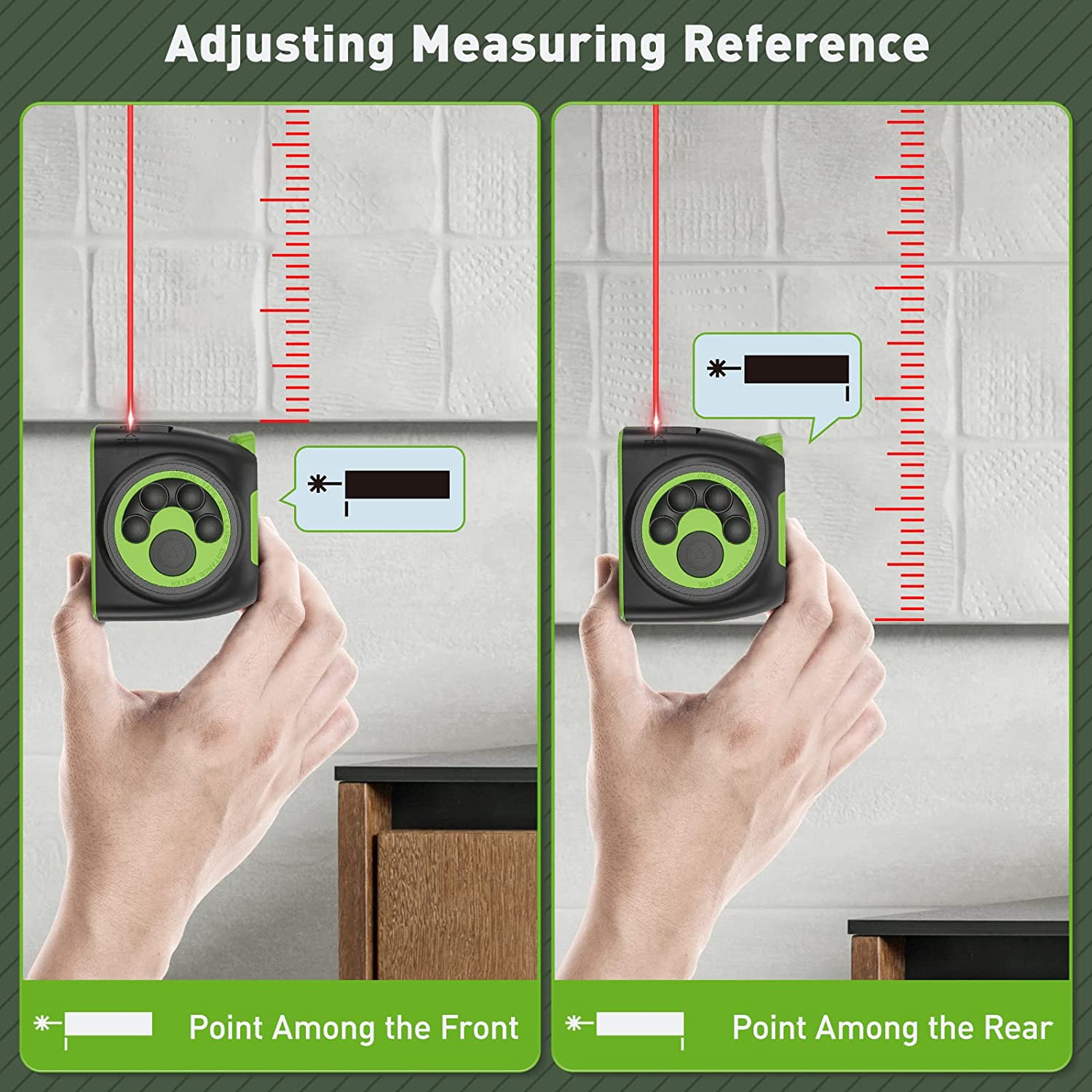 HUEPAR Digital 2-in-1 Laser Distance Measure and Traditional Physical Tape Measure DT30 - Image 6