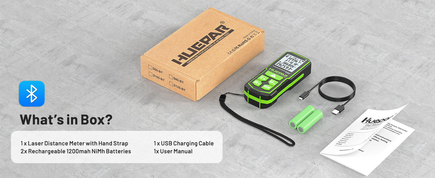 HUEPAR Digital Laser Distance Measure featuring Bluetooth App Control S120G BT - Image 16