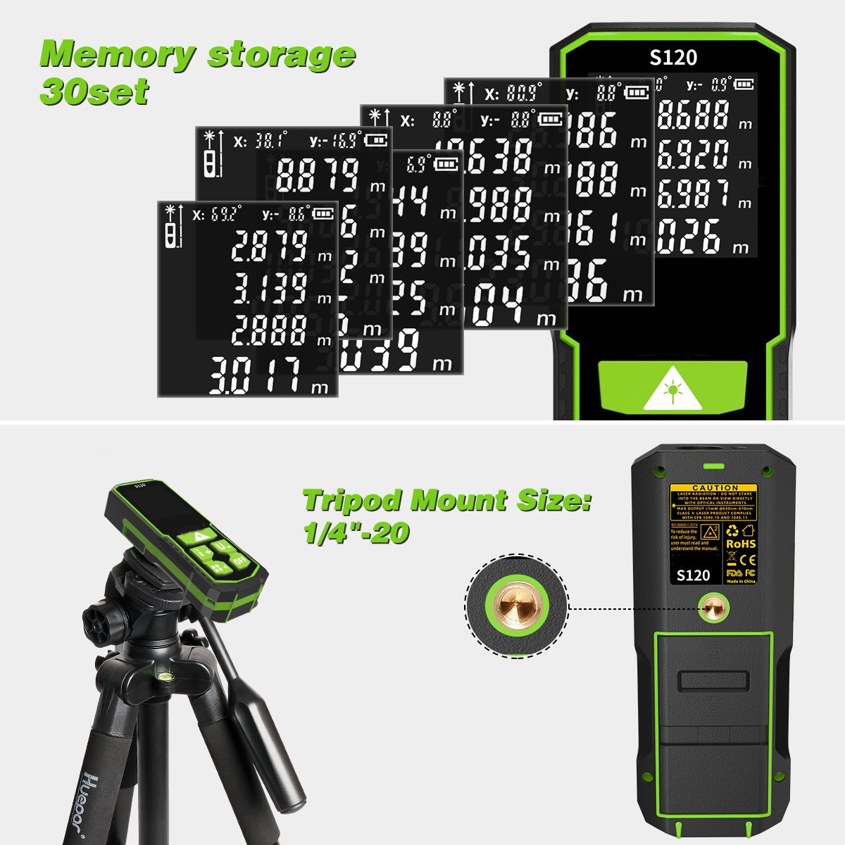 Huepar 120m Laser Distance Measure S120A - Image 6