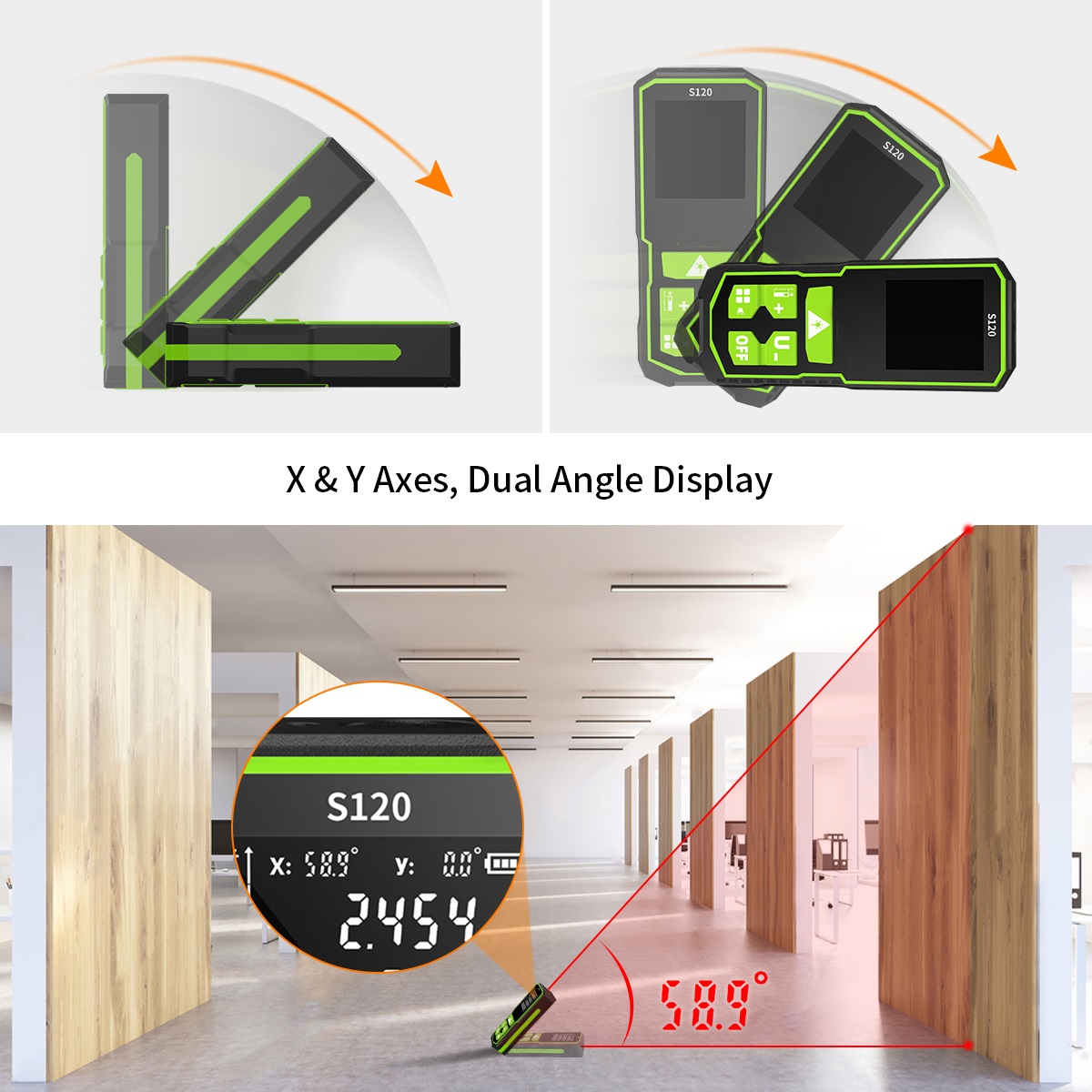 Huepar 120m Laser Distance Measure S120A - Image 8