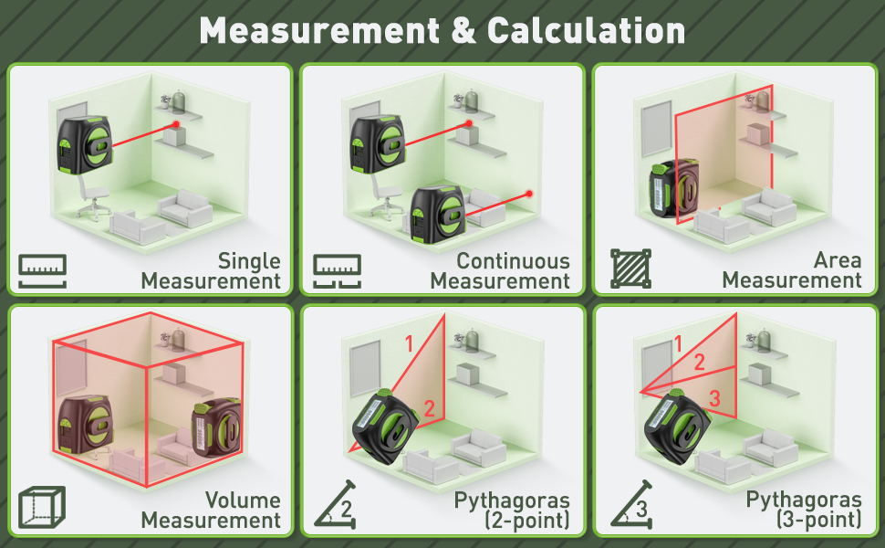 HUEPAR Digital 2-in-1 Laser Distance Measure and Traditional Physical Tape Measure DT30 - Image 8