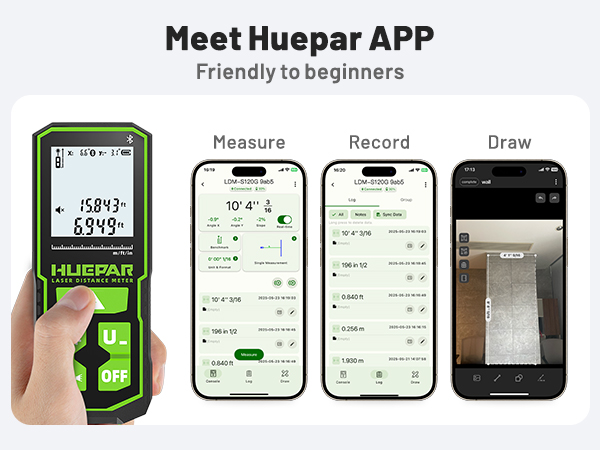 HUEPAR Digital Laser Distance Measure featuring Bluetooth App Control S120G BT - Image 18